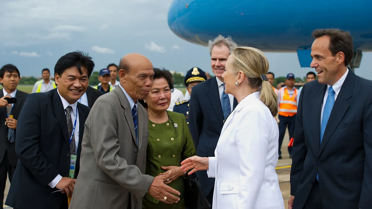 Aircraft arrival at Phnom Penh airport